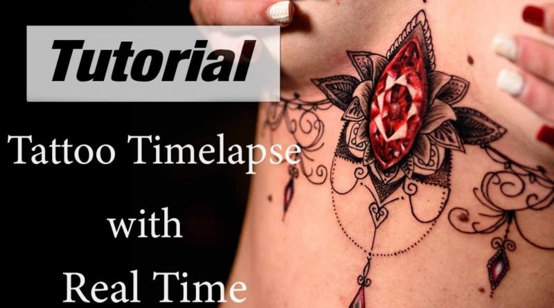 Sternum Tattoo - Timelapse with Real Time by Gmart Tattoo