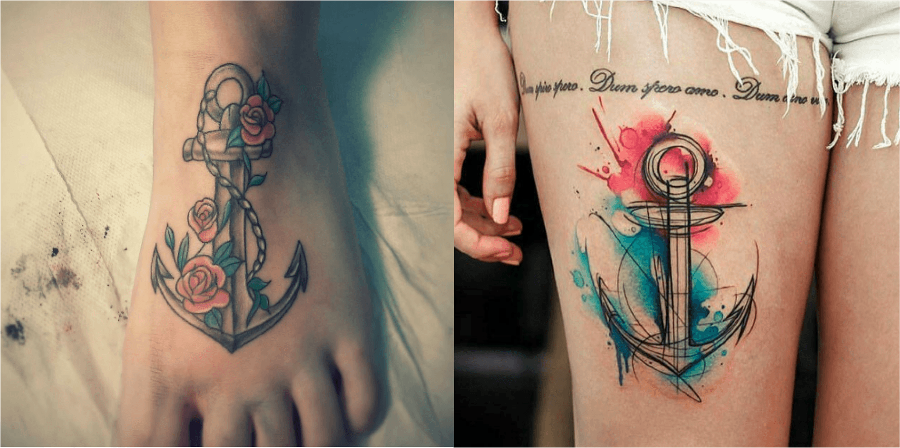 flower anchor marine temporary tattoo womens lower back tattoos | eBay